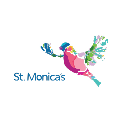 The logo for St. Monica's Home