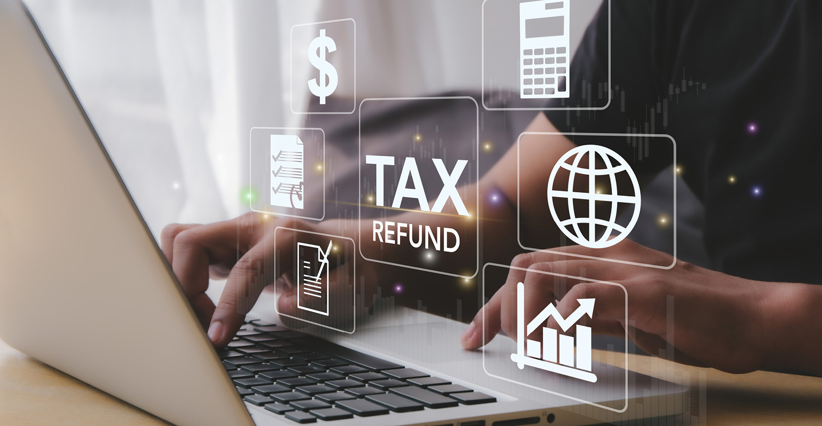 image of laptop and financial icons