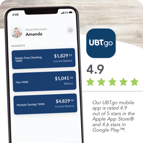 A screenshot of the UBTgo mobile app. 