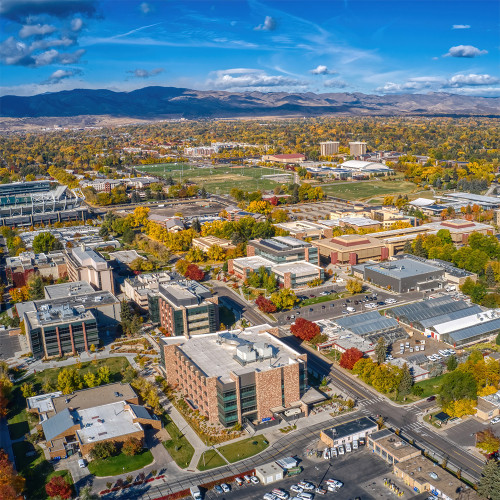 An aerial shot of Fort Collins, CO. 