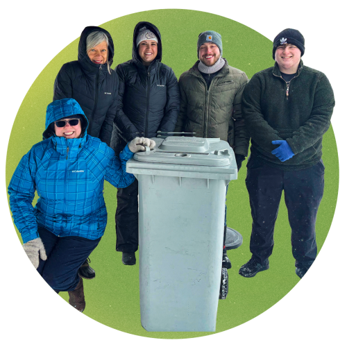 a group of people smile together