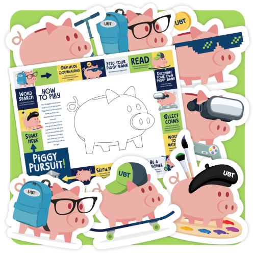 A UBT piggy bank gameboard