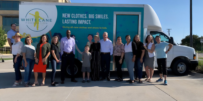 white cane foundation new bus and board members