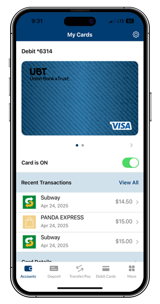 card hub on and off mockup