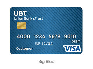 plain blue debit card