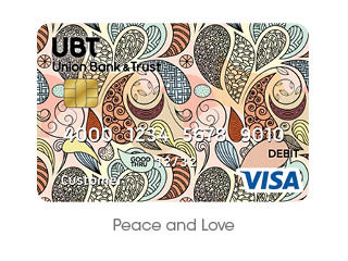 shapes filled with different colors and textures debit card
