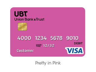 plain pink debit card