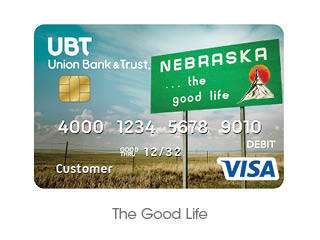 nebraska the good life sign debit card