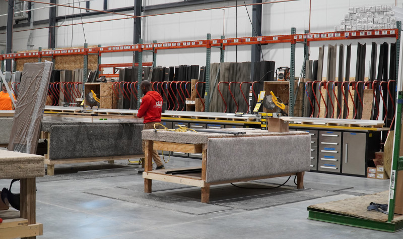 a person works inside central lumber sales