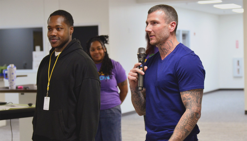two men who receive support from the center for people in need share their reentry stories